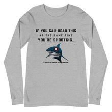 Load image into Gallery viewer, Shark Shooter Long Sleeve Tee Athletic Heather / XS
