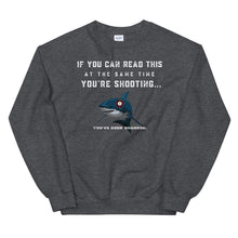 Load image into Gallery viewer, Shark Shooter Unisex Sweatshirt Dark Heather / S
