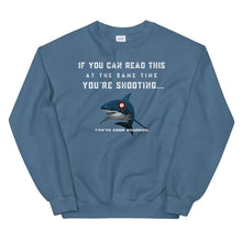 Load image into Gallery viewer, Shark Shooter Unisex Sweatshirt Indigo Blue / S
