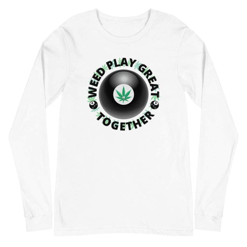 Weed Play Great 8 Ball Unisex Long Sleeve Tee White / XS