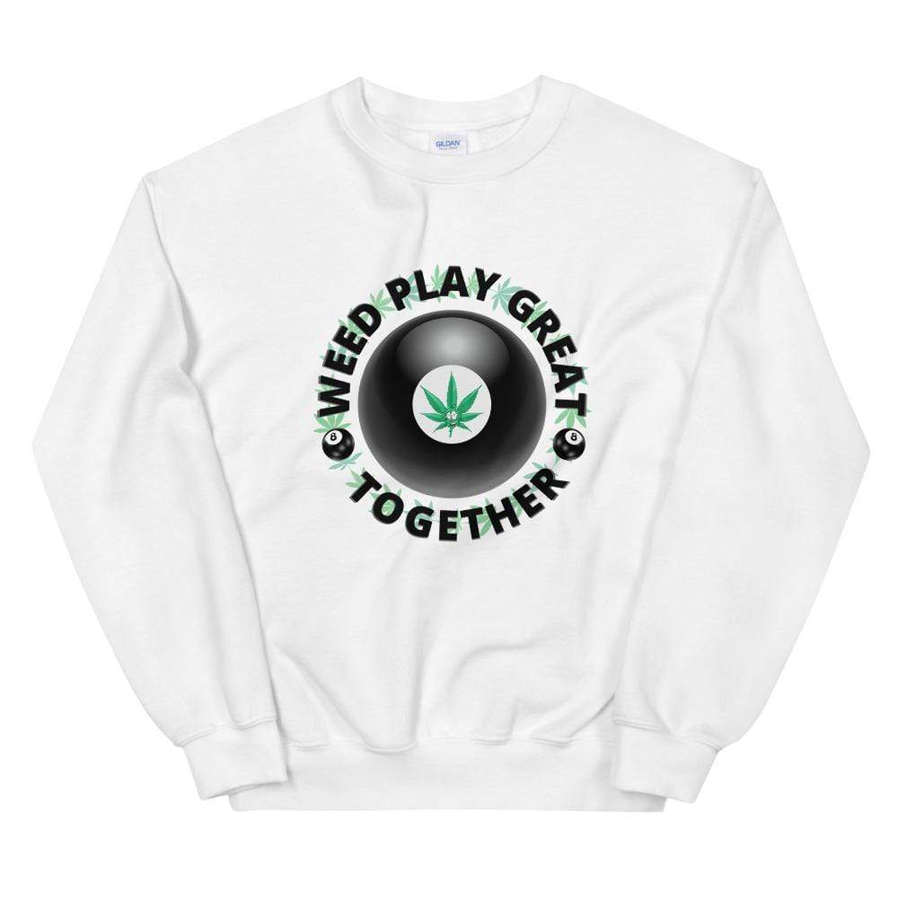 Weed Play Great 8 Ball Unisex Sweatshirt White / S