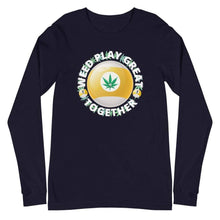 Load image into Gallery viewer, Weed Play Great 9 Ball Unisex Long Sleeve Tee Navy / XS
